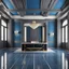 Placeholder: luxury hall ,tiled blue and gray large floor,