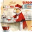 Placeholder: anthropomorphic hamster barista with text "FLO" nametag wearing a red apron and do-rag working behind a counter of a 50's diner serving coffee to old man, artistic, nostalgic, by Pascal Campion and Stevan Dohanos and Norman Rockwell, dramatic, impressionist painting, watercolor with medium brush strokes, technically perfect, dynamic