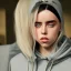 Placeholder: Billie Eilish, full body, on the bed, in my underwear, pale skin, high detail, realistic, 8k, not to be distinguished from a photo, identical pupils