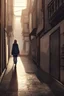 Placeholder: Walking down an alley way