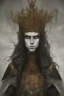 Placeholder: Realistic anime black metal corpsepaint god with golden crown