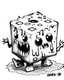 Placeholder: slime cube monster black and white sketch rpg art