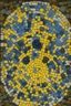 Placeholder: mosaic of round stones depicting a yellow tower