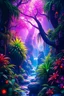 Placeholder: A hyper-realistic photo, A colourful jungle a masterpiece, highres dark fantasy concept art, dynamic lighting, hyperdetailed, intricate, Splash screen art, vibrant colour, volumetric lighting, triadic complementary colours glow particles