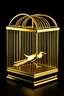 Placeholder: babylon reprsented by gold twitter bird logo captured in a caged box in a box