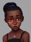 Placeholder: Portrait of a special dark skinned girl witch toddler