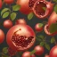 Placeholder: Pomegranate with fiery red skin with sparkling diamond seeds, fully detailed, 8k, 16k