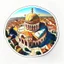 Placeholder: aerial view art novel artwork of a byzantine cathedral as a sticker