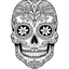 Placeholder: sugar skull, "Intricate Calavera Designs", full view, realistic face, coloring page, only draw lines, coloring book, clean line art, –no sketch, color, –ar 3:4, white background, minimalistic black lines, minimal black color, low level black colors, coloring page, avoid thick black colors, thin black line art, avoid colors, perfect shape, perfect clear lines,