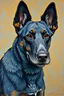 Placeholder: portrait of blue heeler by van gogh