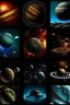 Placeholder: different variations of planets montage science book style