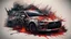 Placeholder: Mitsubishi Lancer X in the Hell a skull painting on it