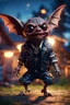 Placeholder: glowing vampire bat gremlin doctor pimp hippie in the evening, hovering with glowing jets from rocket backpack in the backyard, in the style of a fallout 4,bokeh like f/0.8, tilt-shift lens 8k, high detail, smooth render, down-light, unreal engine, prize winning