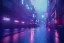 Placeholder: cinematic, night, Tokyo, Rain, high definition, blue neon lights, blender 3d