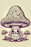 Placeholder: little mushrooms eyes two legs hat moustache