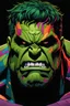 Placeholder: A beautiful portrait painting of Hulk, in style of colorful comic. symmetry, hyper detailed. octanev render. trending on artstation