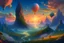 Placeholder: A fantasy painting of mysterious anomalous orbs in the sky surrounded by floating islands hovering above a varied landscape in the style of Michael Whelan, energy surge, serene countryside, lush forests, soaring mountains, impressive detail, sunset, high resolution, 4K, 8K, masterpiece