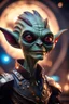 Placeholder: the most effective war paint, portrait of ultimate transcendent happy chat gremlin vampire alien chief with spotlights, in front of space portal dimensional glittering device, bokeh like f/0.8, tilt-shift lens 8k, high detail, smooth render, down-light, unreal engine, prize winning