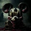 Placeholder: zombie mickey mouse hybrid, photorealism, movie screen capture, horror, sci-fi, evil, hungry, rotted