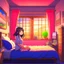 Placeholder: Streamer anime girl in a bedroom