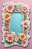 Placeholder: Sticker featuring a charming 3D cartoon frame surrounded by a beautiful arrangement of flowers. The background is clean and blank, allowing the flowers to be the center of attention, creating a stunning and eye-catching image.