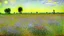 Placeholder: Sunny day, prairie, tree, flowers, claude monet painting