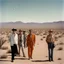 Placeholder: Archival color photograph of aliens landing at Area 51 and meeting James Dean in jaunty desert garb