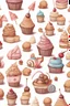 Placeholder: create an Illustrate of different sweets, movie character, places