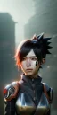 Placeholder: portrait,beautiful Naruto robot, post-apocalyptic in a cyberpunk city, realistic, intriacte detail, sci-fi fantasy style, volumetric lighting, particales,highly detailed,cinamatic, deep