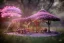 Placeholder: Magical fantasy elven cafe forest lord of the ring rivendell pink tree