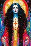 Placeholder: Create chaotic abstract cubist full body religious triptych depicting a seductive Gothpunk Saint Mary Magdalene , with highly detailed facial features, in the style of Bill Sienkiewicz, Philippe Druillet, Gustav Klimt, and Jean Giraud Moebius, precisely drawn, colored and inked