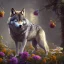 Placeholder: a wolf standing among flowers, sunlit, flickering light, stunning, beautiful, sharp, crisp, 8k resolution, centered, high-quality, ultrafine-detail, digital art, detailed matte, volumetric lighting, illustration, 3D octane render, brian froud, howard lyon, ben goossens, George Grie, alphonse mucha