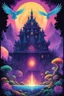 Placeholder: [psychedelic pixel illustration by Jannell Jaquays with Solstice colour palette] AD&D rulebook cover Fiend folio