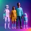 Placeholder: Ultra Realistic home family portrait. father. mother, daughter. alien pet. assistant robot. retro futuristic scene, wes Anderson style. smile, happy, gradient color fog. highly detailed, concept art, unreal engine 5, ray tracing, RTX, lumen lighting, ultra detail, volumetric lighting, 3d, finely drawn, high definition, high resolution.