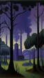 Placeholder: A purple haunted nuclear plant with ghosts painted by Henri Rousseau