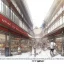 Placeholder: Citymarket Jean Baptiste Monge, strong lines, high contrast vibrant colors, highly detailed, , exterior elevations illustration, , exterior elevations design plan illustration, interior croquis color illustration