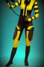 Placeholder: Realistic photograph. Geometric 3D tiling on the background, woman, Whip. Bronze color, Yellow, Black Cyan. Cyber-punk full-mask. Big old AKG headphones, golden rings & disc. Selfie both hands. Lightly armored, electronic circuits. Thick tights, thick calves, bend fell, wide hip, flat belly. Ancient artifact attached. Perfect body. Matrix movie clothes, Silver leather area, tippet, latex. Wicked sneakers. Daft Punk, Tron Movie. Egyptian Haute Couture. 1990's. Light comes right-back.