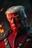 Placeholder: President Trump, red skin, scales, unreal engine 6, high detail, intricate, cinematic. photoshoot style, intricate, studio lighting, masterpiece , highly detailed, 8k, best quality, fire, smoke, dramatic,d,<lora:mshn:0.7>,<lyco:Warrior_Couture:0.5>,