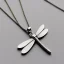 Placeholder: necklace with a simple, elegant design featuring a single, shimmering polyester in dragonfly pendant