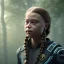 Placeholder:  Greta Thunberg portrait octane render, Borg