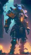 Placeholder: nice robot, extravagant clothes,post apocalyptic, a masterpiece, dynamic lighting, hyperdetailed, splash screen art, trending on Artstation, deep color, Unreal Engine, volumetric lighting