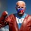 Placeholder: realistic image of joe biden as a mexican wrestling fighter posing outdoors, Mexican eyes wrestling mask, red and blue breeches, retro style, 80s, vibrant color, highly detailed, sky background, concept art, unreal engine 5, god rays, ray tracing, RTX, lumen lighting, ultra detail, volumetric lighting, 3d, finely drawn, high definition, high resolution.