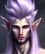 Placeholder: Elf, Male, Long White Hair, Darker Black Skin, Lavender Eyes