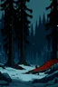 Placeholder: Заставка смерти от жажды для игры про выживание в зимнем лесу в стиле 2д