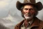 Placeholder: old RUGED cowboy face mountain