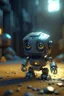 Placeholder: A cute robot successfully infiltrating a secret spy organization., 4 k, down light, depth of field, trending on art station, high detail, cracked ground