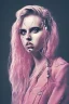 Placeholder: Danish Singer MØ in style , pink tones, high lighting