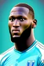 Placeholder: Romelu Lukaku Belgian soccer player 2d cartoon