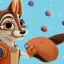 Placeholder: digital detailed portrait of squirrel in style of zootopia, fursona, furry, furaffinity, 4 k, deviantart, wearing astronaut outfit, in style of disney zootopia, floating in space, space background, in deep space, dark background, hyena fursona, cyberpunk, female, detailed face, style of artgerm, full body frontview portrait of single warrior with cyberpunk octopus armour, character design, designed in blender, 4 k hd, octane render, intricate and highly detailed, coloured with lots of colour, c