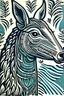 Placeholder: Linocut llama